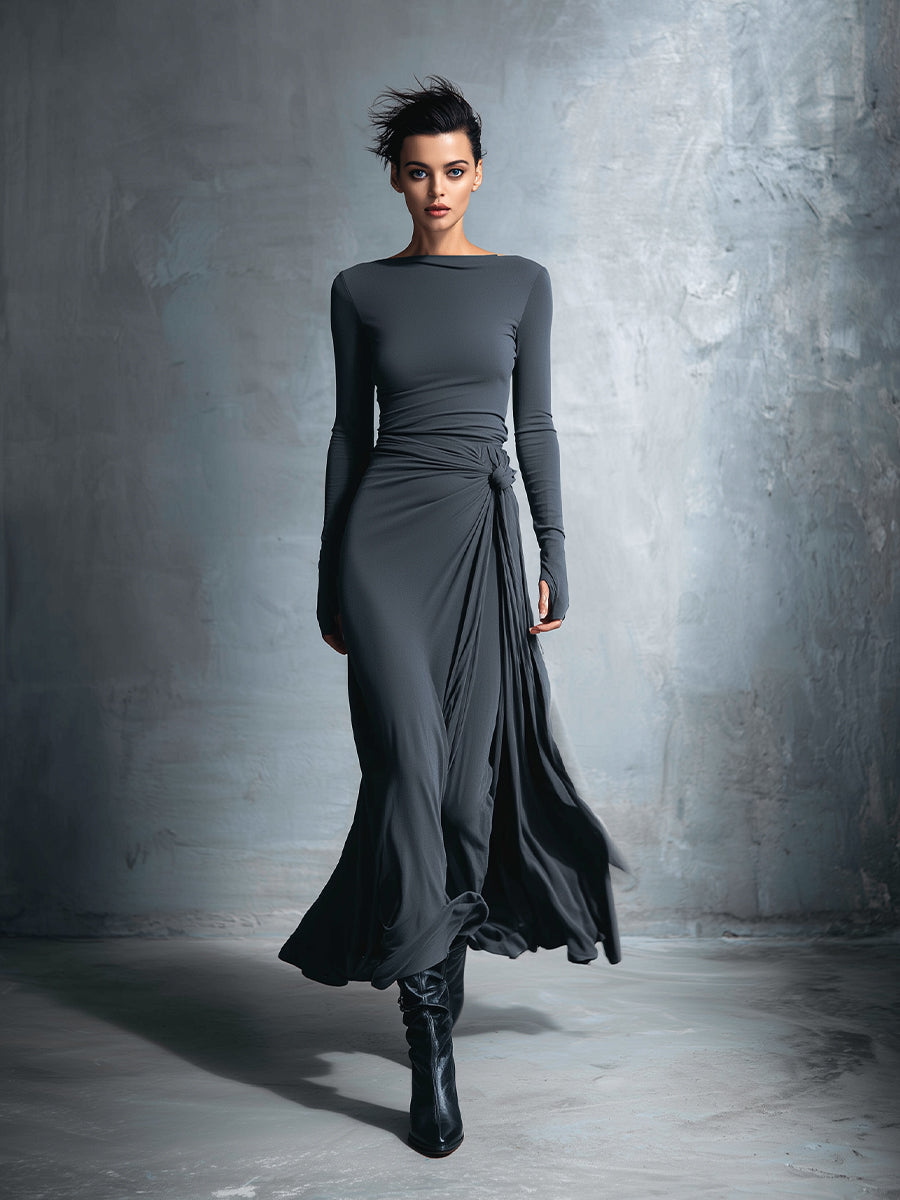 VALERIA LAURENT | Naiara ❘ Vestido maxi con nudo lateral