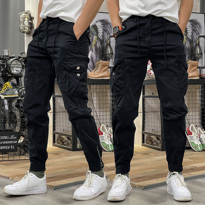 VALERIA LAURENT | Pantalones Cargo Marino Multibolsillo