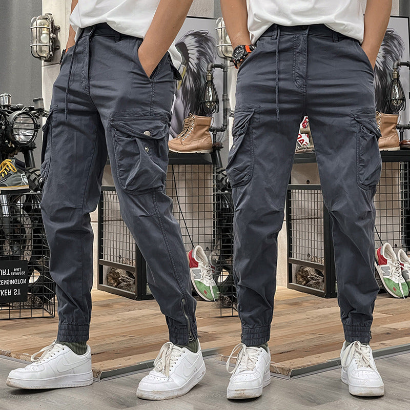 VALERIA LAURENT | Pantalones Cargo Marino Multibolsillo