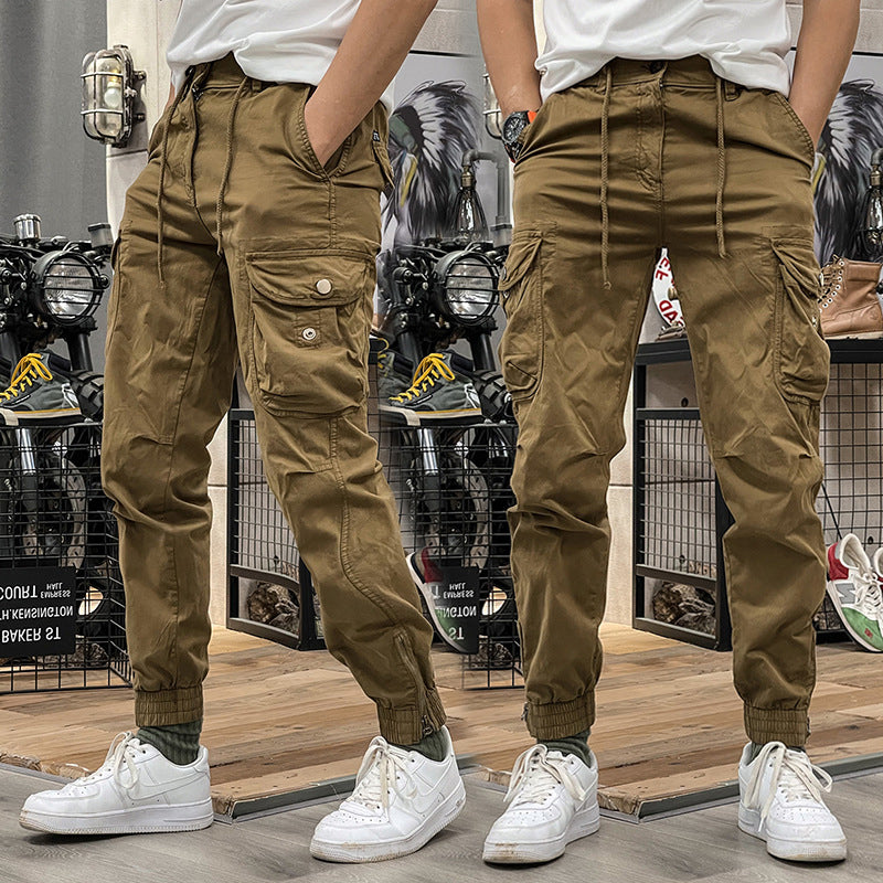VALERIA LAURENT | Pantalones Cargo Marino Multibolsillo