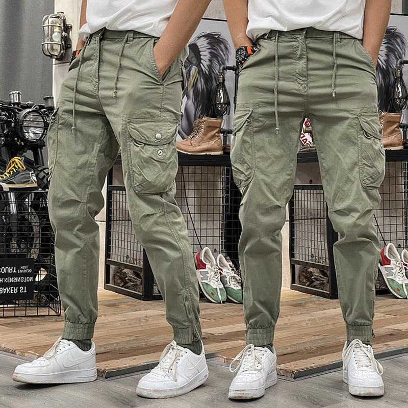 VALERIA LAURENT | Pantalones Cargo Marino Multibolsillo