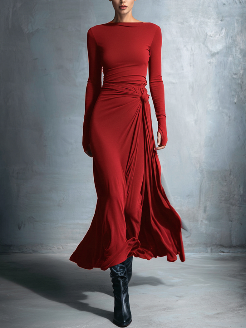 VALERIA LAURENT | Naiara ❘ Vestido maxi con nudo lateral