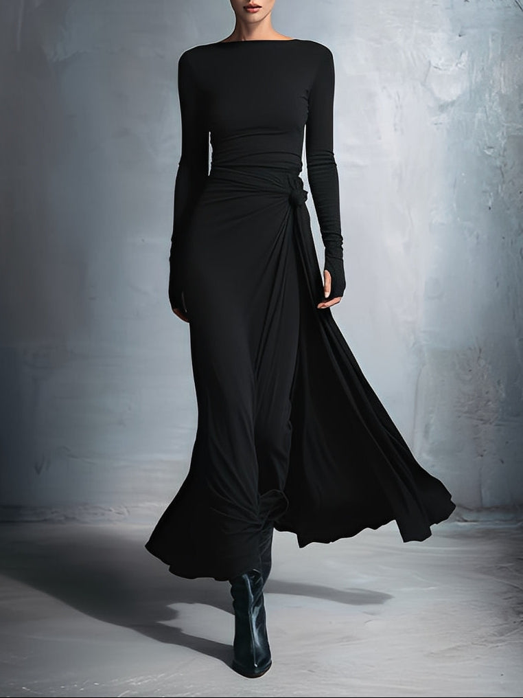 VALERIA LAURENT | Naiara ❘ Vestido maxi con nudo lateral