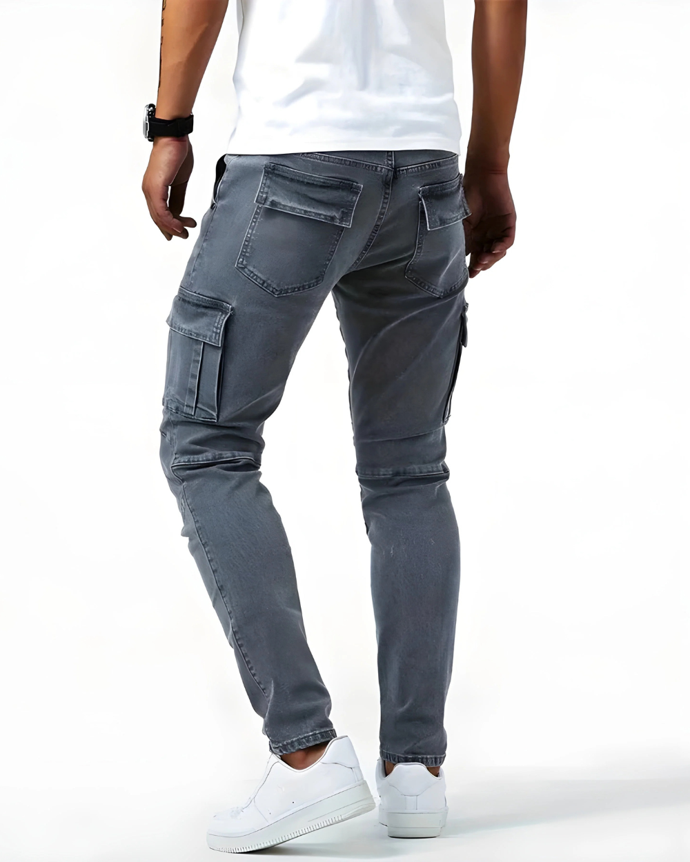 VALERIA LAURENT | Pantalón Cargo elástico gris