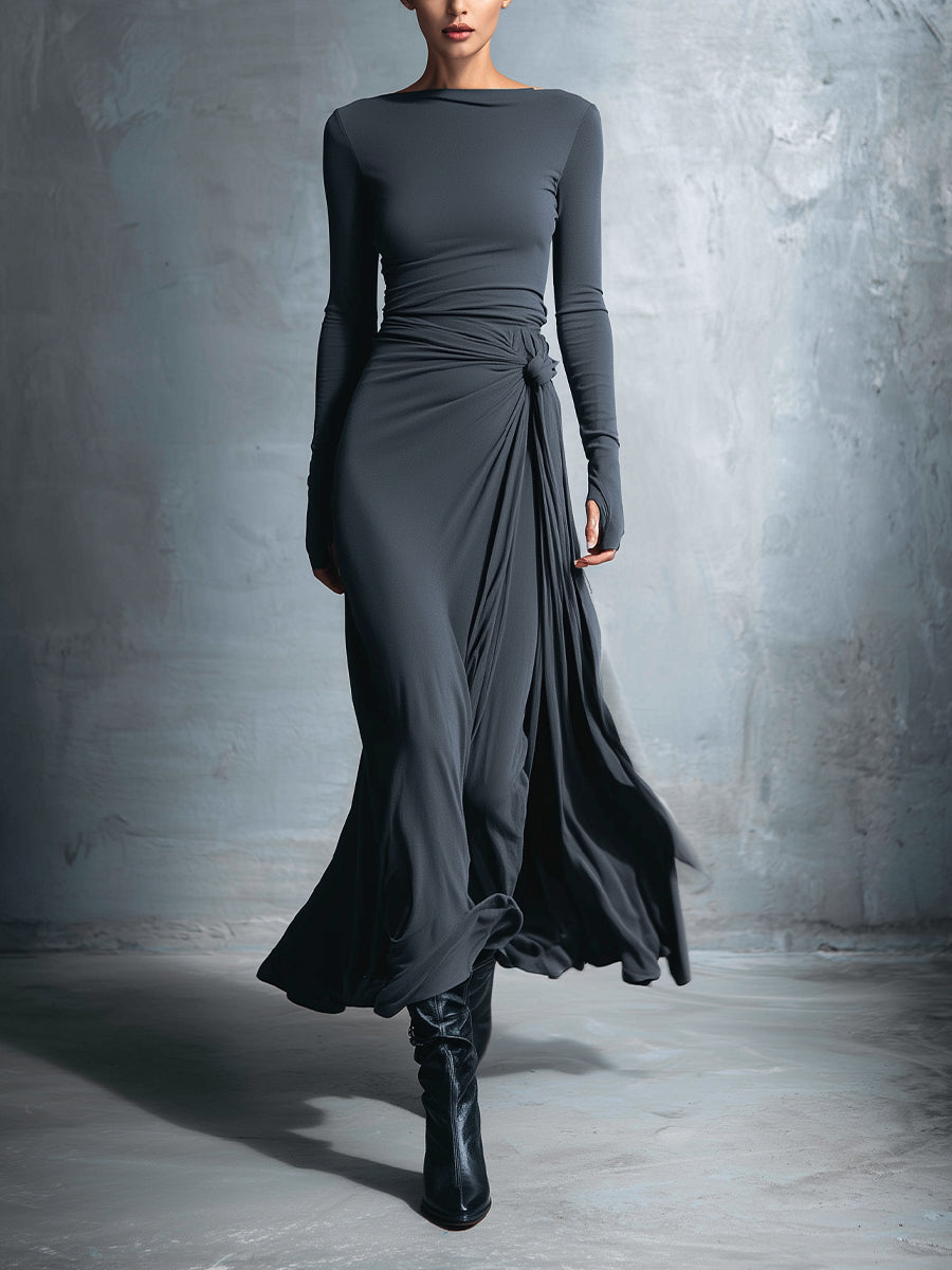 VALERIA LAURENT | Naiara ❘ Vestido maxi con nudo lateral
