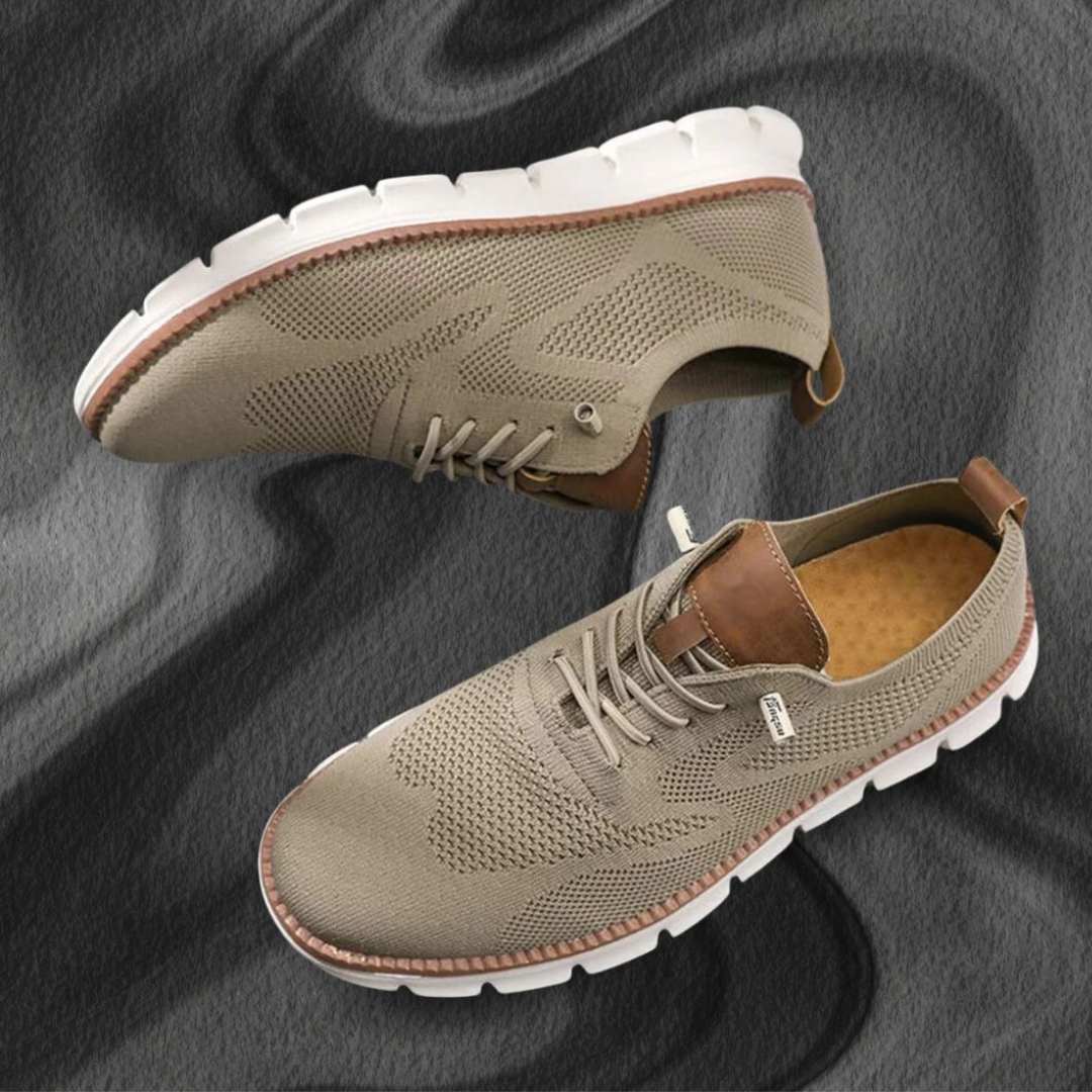 VALERIA LAURENT | Zapatos Transpirables Ultracomfort: Caqui-Blanco