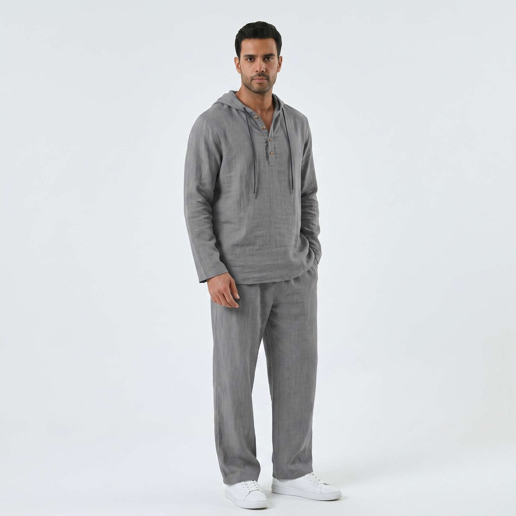 VALERIA LAURENT | Conjunto Casual de Lino Premium: Sudadera y Pantalón