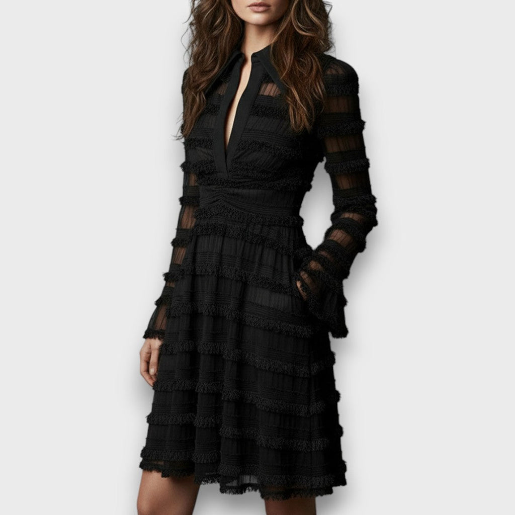 VALERIA LAURENT | Parisa – Vestido Midi con Flecos