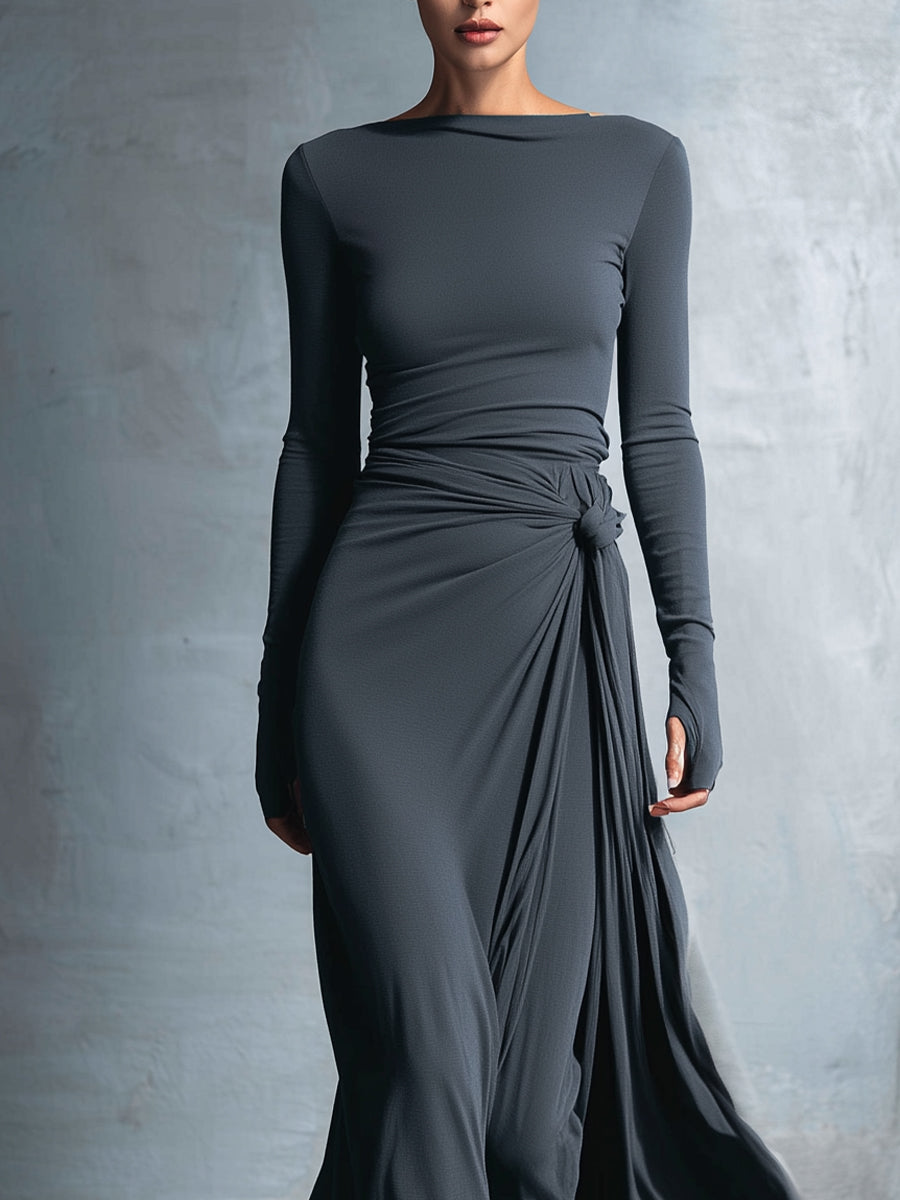 VALERIA LAURENT | Naiara ❘ Vestido maxi con nudo lateral