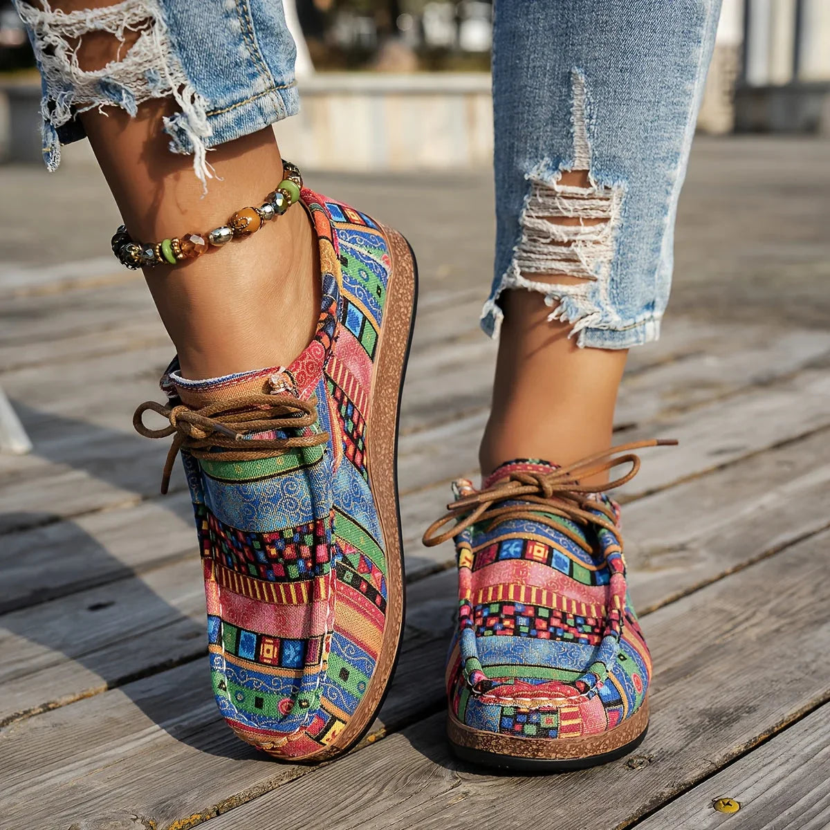 VALERIA LAURENT | Zapatillas Ortopédicas de Confort Multicolor para Mujer.