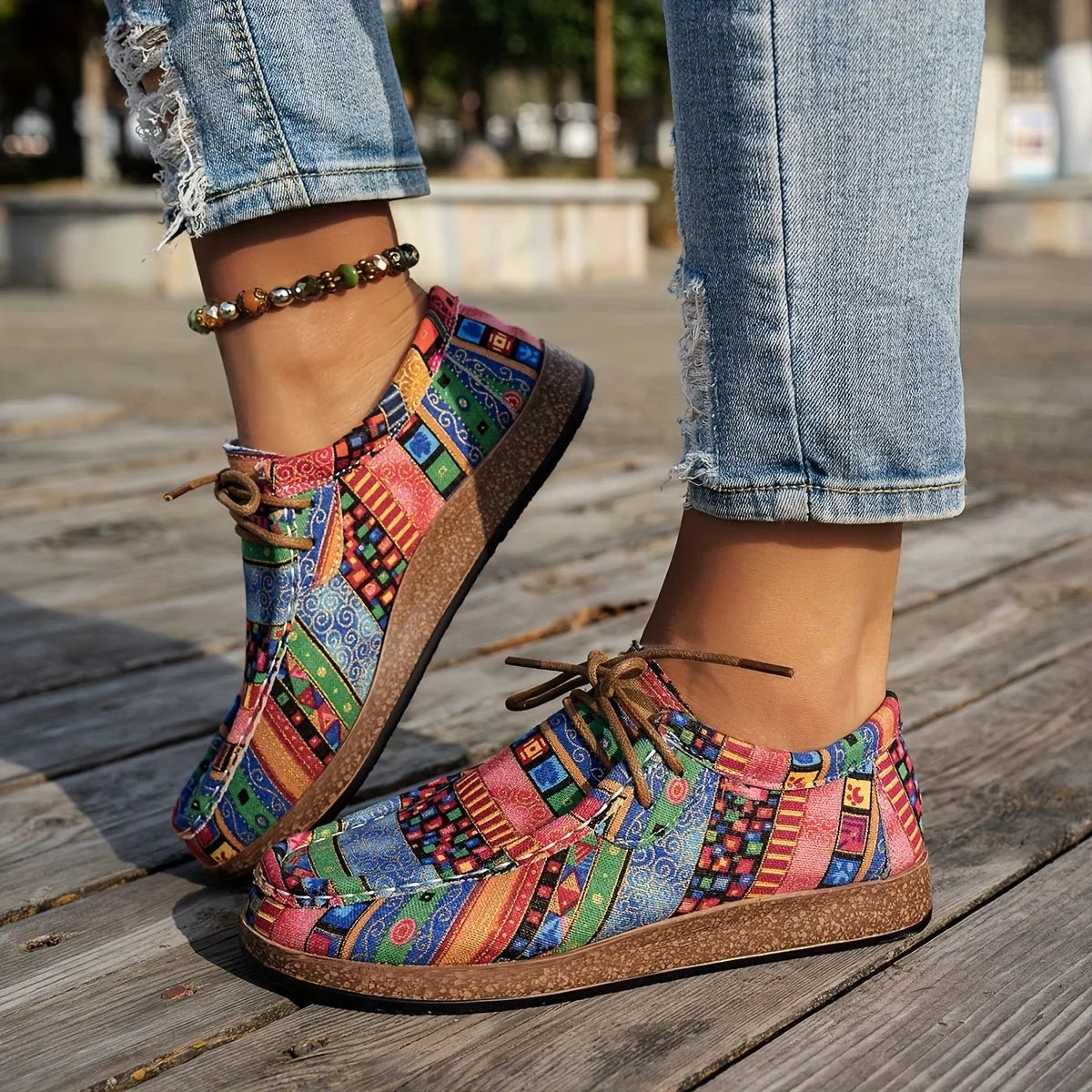 VALERIA LAURENT | Zapatillas Ortopédicas de Confort Multicolor para Mujer.