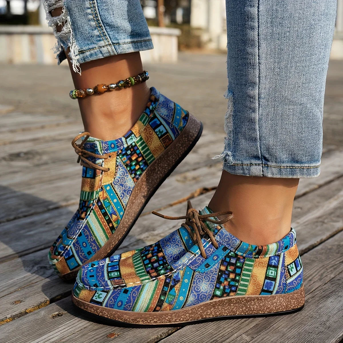 VALERIA LAURENT | Zapatillas Ortopédicas de Confort Multicolor para Mujer.