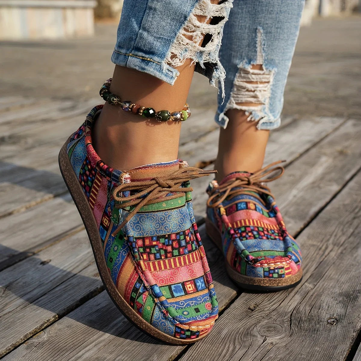 VALERIA LAURENT | Zapatillas Ortopédicas de Confort Multicolor para Mujer.
