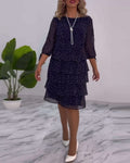 VALERIA LAURENT | Vestido Midi de Lunares con Volantes