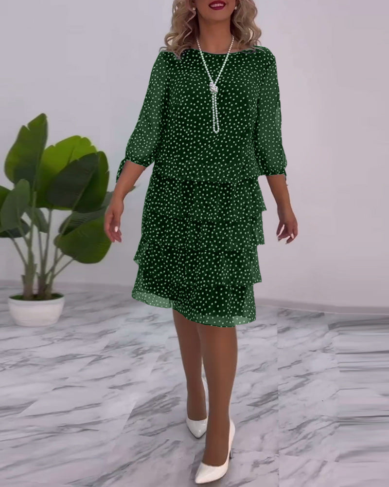 VALERIA LAURENT | Vestido Midi de Lunares con Volantes