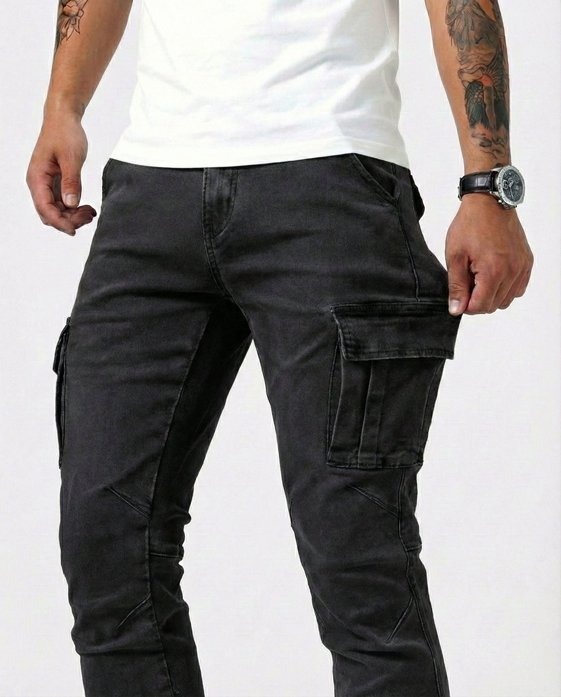 VALERIA LAURENT | Pantalón Cargo elástico negro