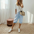 VALERIA LAURENT | Pantalón culotte en mezcla de lino y algodón