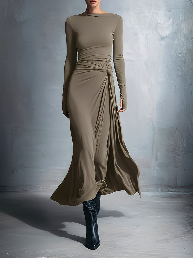 VALERIA LAURENT | Naiara ❘ Vestido maxi con nudo lateral